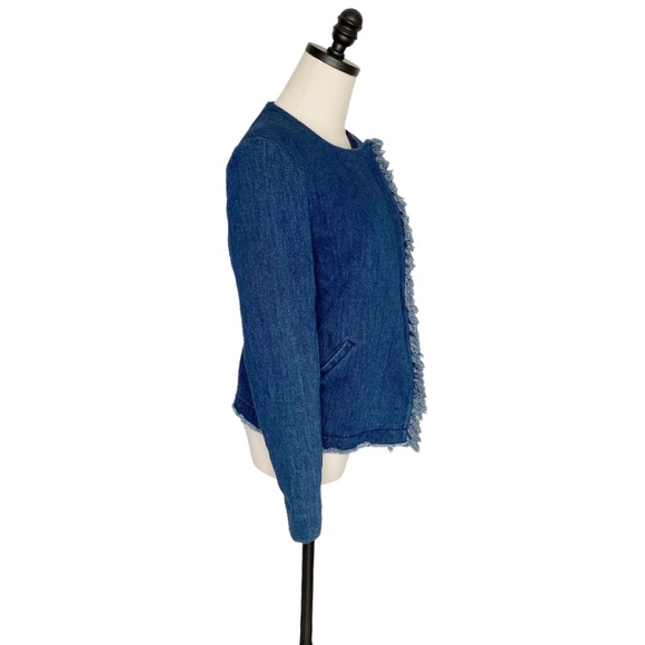 AG Delia Fringe Denim Moto Jacket | SMALL - Picture 6 of 11